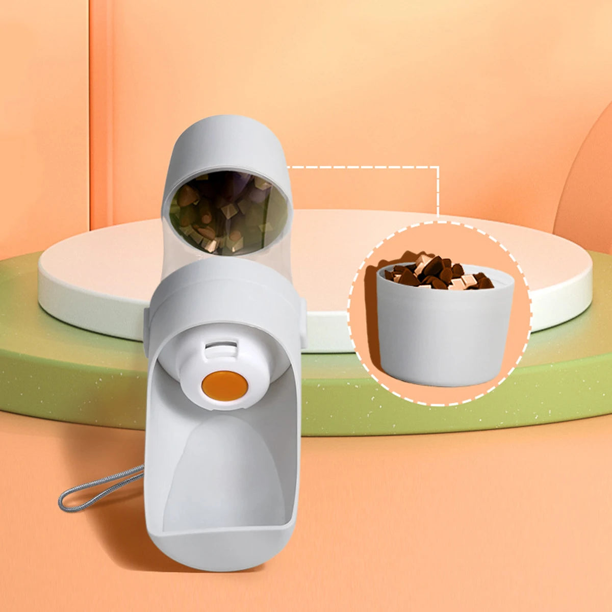 Tragbare Hunde-Katzen-Wasserflasche mit Futter- und Wasserbehälter
