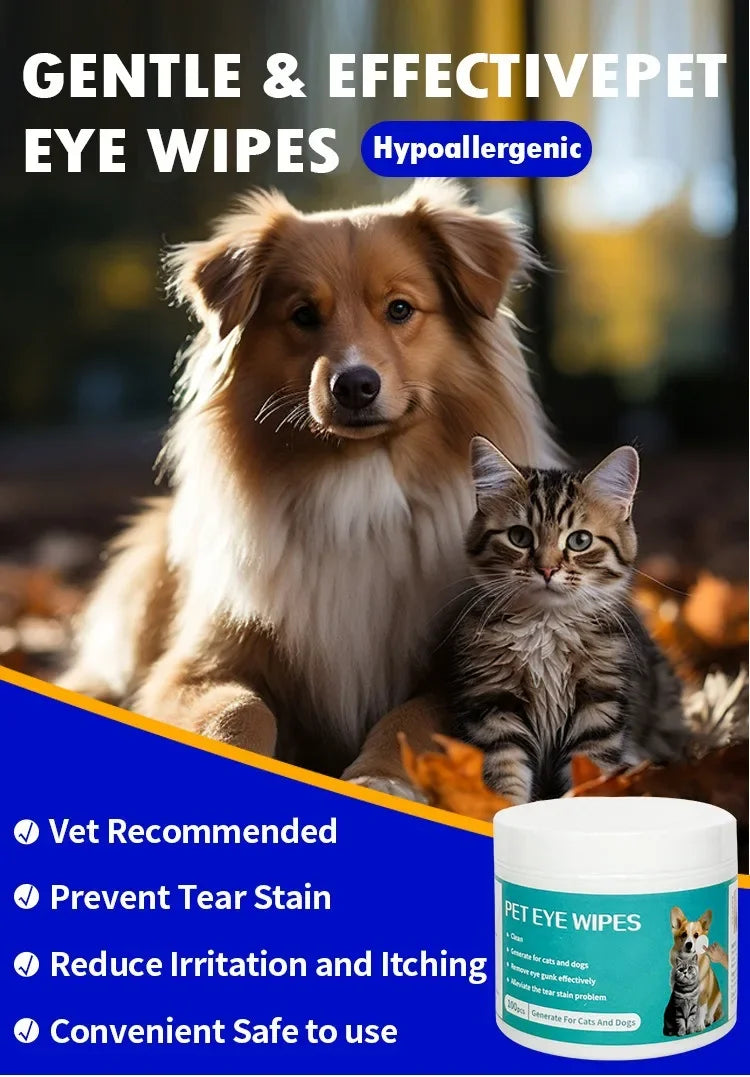 Lingettes oculaires pour animaux de compagnie